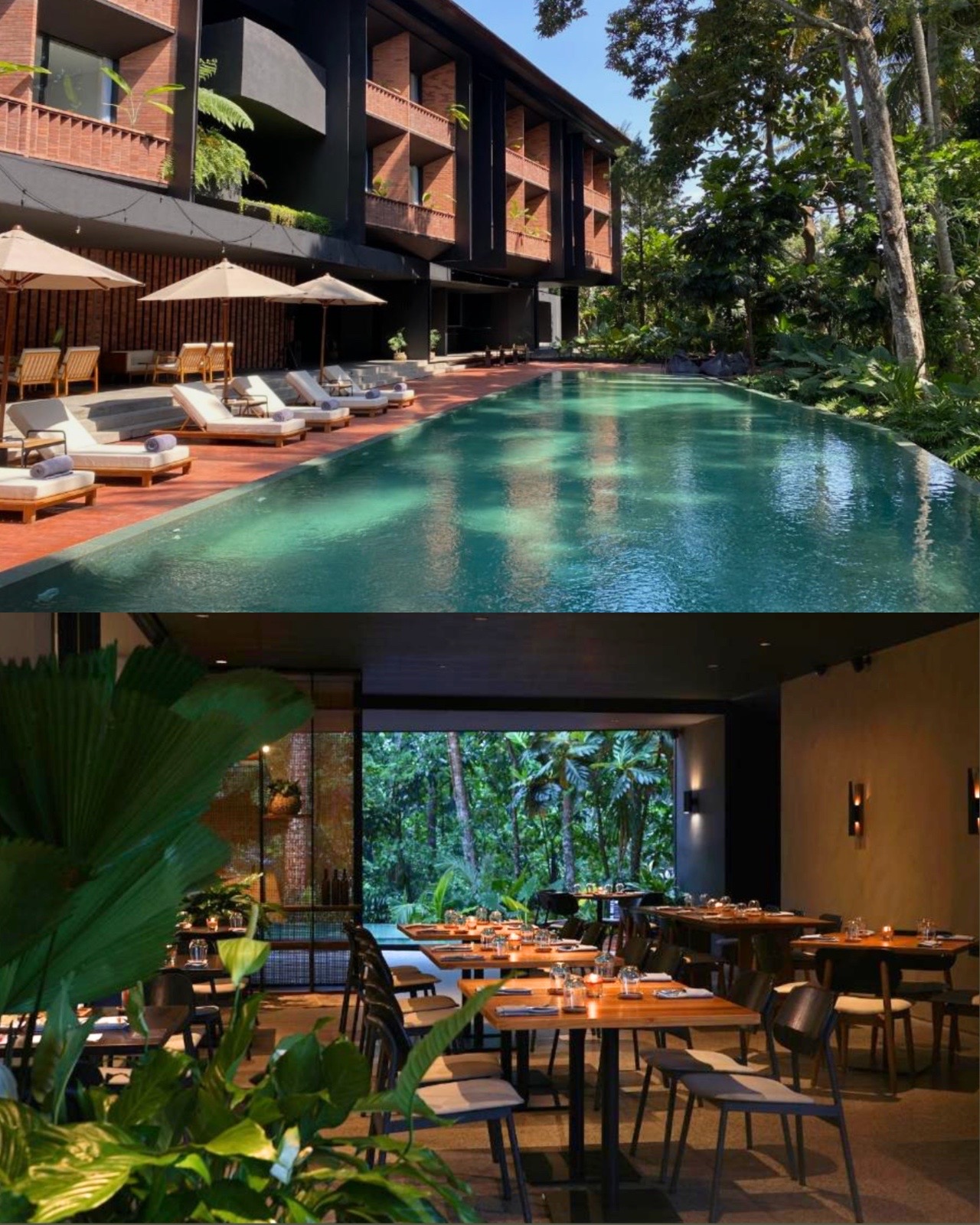 Titik Dua boutique hotel in Ubud — poolside loungers and open-air restaurant